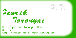 henrik toronyai business card